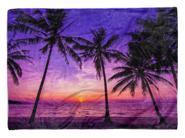 Handtuch Strandhandtuch Saunatuch Kuscheldecke mit Fotomotiv Palmen Süden Parad