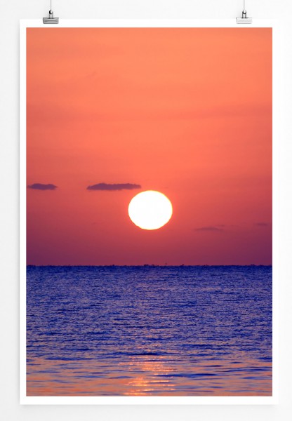 60x90cm Poster Landschaftsfotografie  Sonnenaufgang am Meer