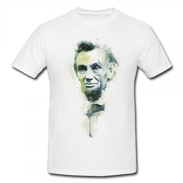 Abraham Lincoln Premium Motiv aus Paul Sinus Aquarell - Herren und Damen Shirt weiss