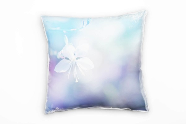 Blumen, lila, blau, Pastellfarben, Unscharf Deko Kissen 40x40cm für Couch Sofa Lounge Zierkissen