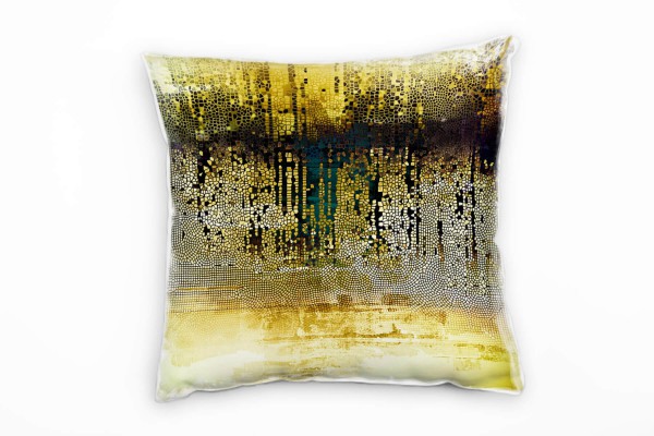 Abstrakt, Mosaik, gelb, beige, braun Deko Kissen 40x40cm für Couch Sofa Lounge Zierkissen