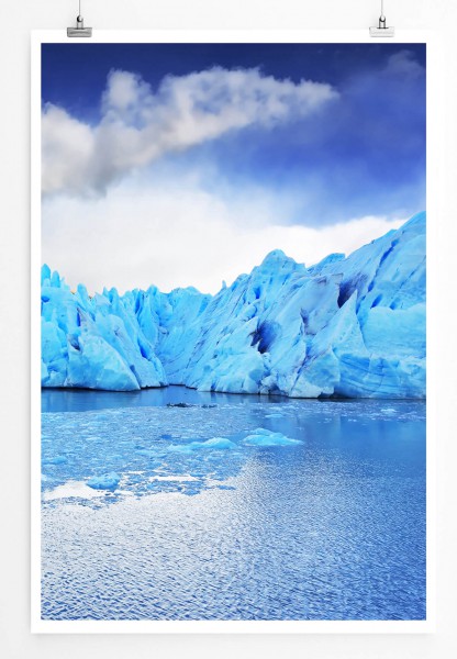 Landschaftsfotografie 60x90cm Poster Gletscher am See Pantagonien Chile