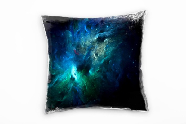 Abstrakt, Natur, Universum, Sterne, türkis, blau Deko Kissen 40x40cm für Couch Sofa Lounge Zierkisse
