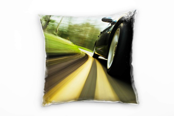 Urban, grün, gelb, schwarz, Auto, Geschwindigkeit Deko Kissen 40x40cm für Couch Sofa Lounge Zierkiss