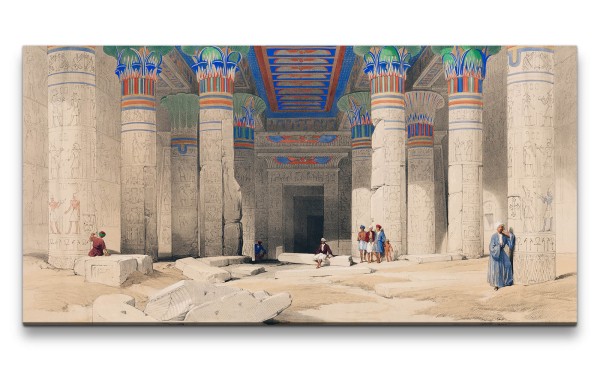 Remaster 120x60cm Ägypten Tempel Vintage Illustration Kunstvoll Temple of Philae