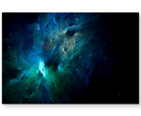 abstraktes Bild  Universum in Blautönen - Leinwandbild
