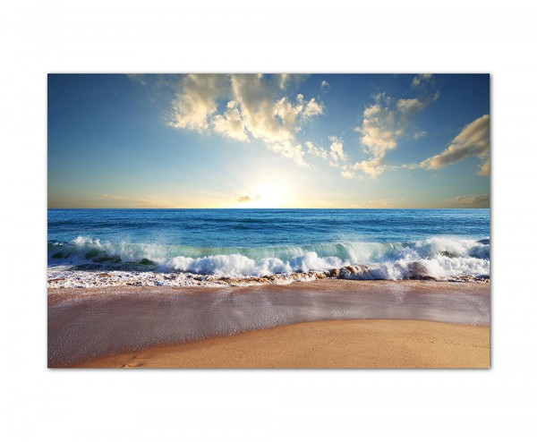 Leinwandbild 120x80cm auf Keilrahmen Meer,Sand,Strand,Ufer,Himmel,Sonne 