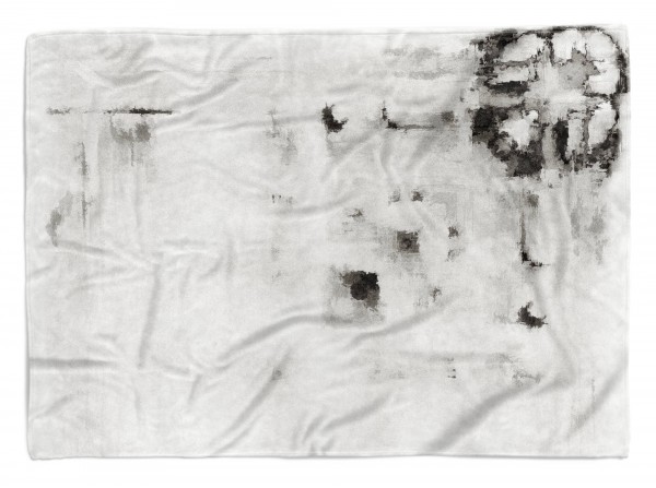 Handtuch Strandhandtuch Saunatuch Kuscheldecke mit Fotomotiv Grau Schwarz Weiß Abstrakt A