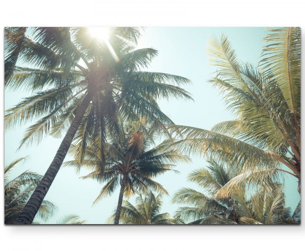 Palmen am Strand  Vintagefotografie - Leinwandbild