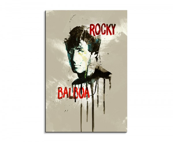 Rocky Balboa 90x60cm Aquarell Art Wandbild auf Leinwand fertig gerahmt Original Sinus Art