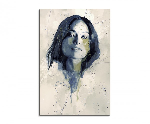 Olivia Wilde I Splash 90x60cm Kunstbild als Aquarell auf Leinwand