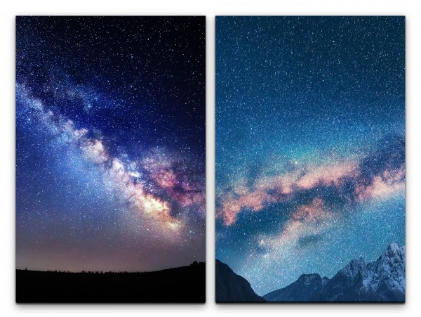 2 Bilder je 60x90cm Milchstraße Nachthimmel Sterne Galaxie Traumhaft Astrofotografie Universum