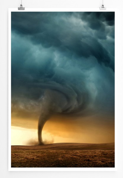 90x60cm Poster Tornado am Abendhimmel