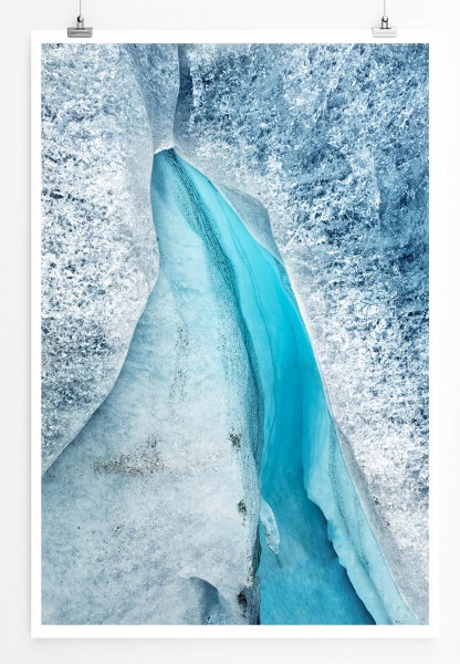 60x90cm Landschaftsfotografie Poster Isländischer Gletscher