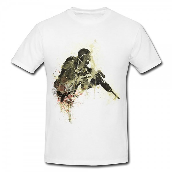 Cod Ghost Premium Herren und Damen T-Shirt Motiv aus Paul Sinus Aquarell