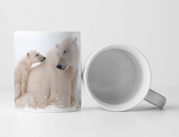 Tasse Geschenk Tierfotografie – Eisbär mit Baby