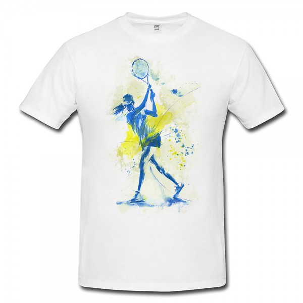 Tennis III Premium Herren und Damen T-Shirt Motiv aus Paul Sinus Aquarell