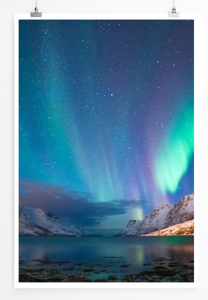 Landschaftsfotografie 60x90cm Poster Polarlichter über Norwegen