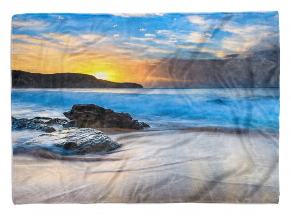 Handtuch Strandhandtuch Saunatuch Kuscheldecke mit Fotomotiv Malerisch Sonnenun