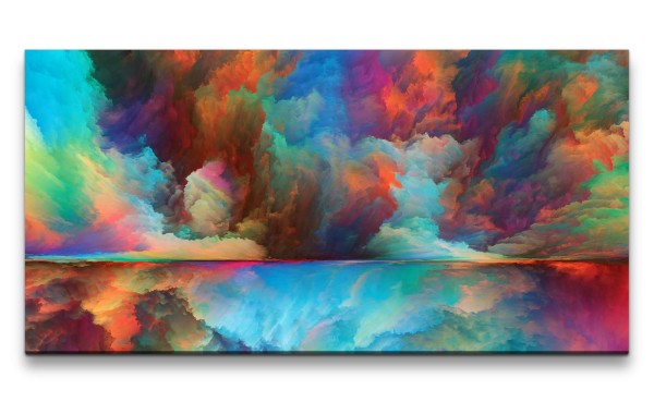 Leinwandbild 120x60cm Abstrakt Wolken Himmel Wasser Fantasievoll Kunstvoll