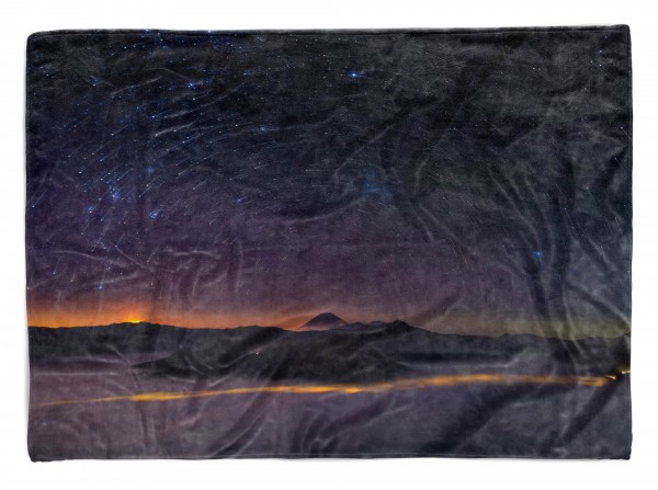 Handtuch Strandhandtuch Saunatuch Kuscheldecke mit Fotomotiv Berge Sternenhimmel Astrofot