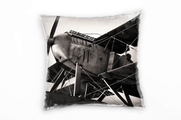künstlerische Fotografie, sepia, alter Doppeldecker Deko Kissen 40x40cm für Couch Sofa Lounge Zierki