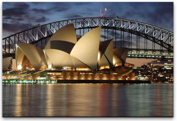 Oper in Sydney bei Nacht Wandbild in verschiedenen Größen