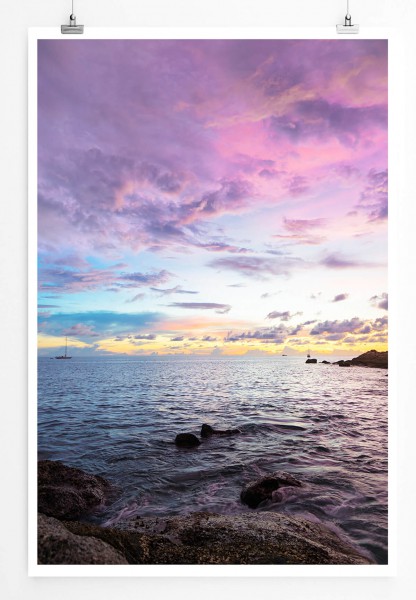 60x90cm Poster Landschaftsfotografie  Wunderschöner bunter Sonnenaufgang