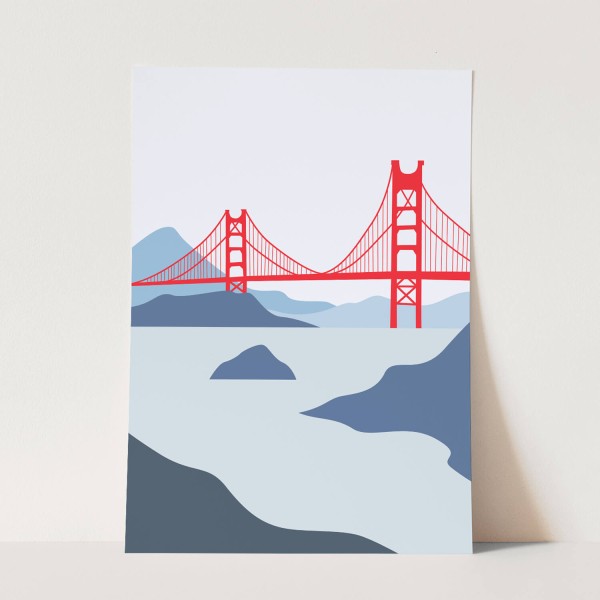 Illustration Golden Gate Bridge San Francisco Minimal Dekorativ