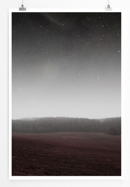 Landschaftsfotografie 60x90cm Poster Waldsaum unterm Sternenhimmel