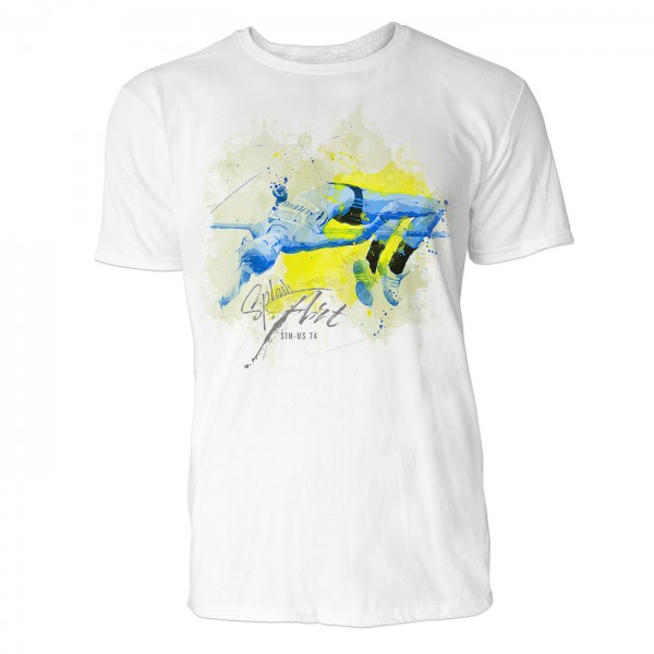Hochsprung Mann Sinus Art ® T-Shirt Crewneck Tee with Frontartwork