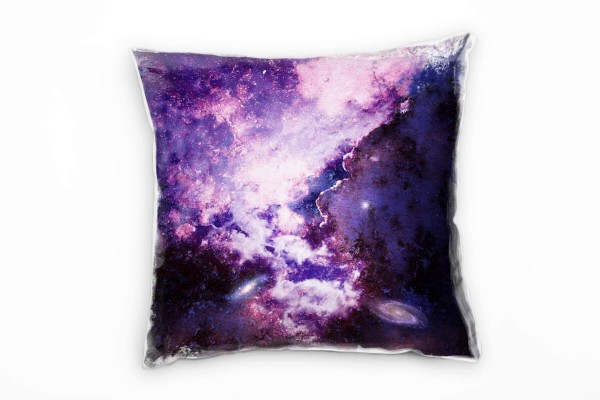 Illustration, Abstrakt, lila, schwarz, rosa, Universum, Weltall Deko Kissen 40x40cm für Couch Sofa L