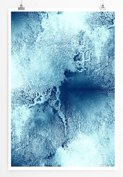 Blaue Abstrakte Meerwellen 60x90cm Poster