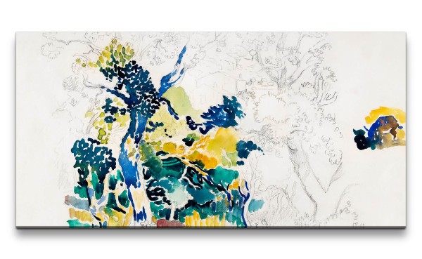 Remaster 120x60cm Henri Edmond Cross weltberühmtes Wandbild Impressionismus Farbenfroh Landschaft