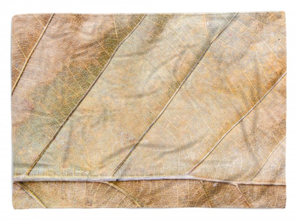 Handtuch Strandhandtuch Saunatuch Kuscheldecke mit Fotomotiv Herbstblatt Makrof