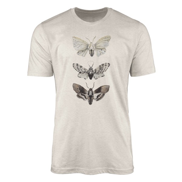Herren Shirt 100% Bio-Baumwolle T-Shirt Aquarell Motiv Motten Farbe Nachhaltig Organic Ökomode