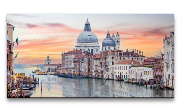 Leinwandbild 120x60cm Venedig Historische Stadt Italien Gondeln Romantisch