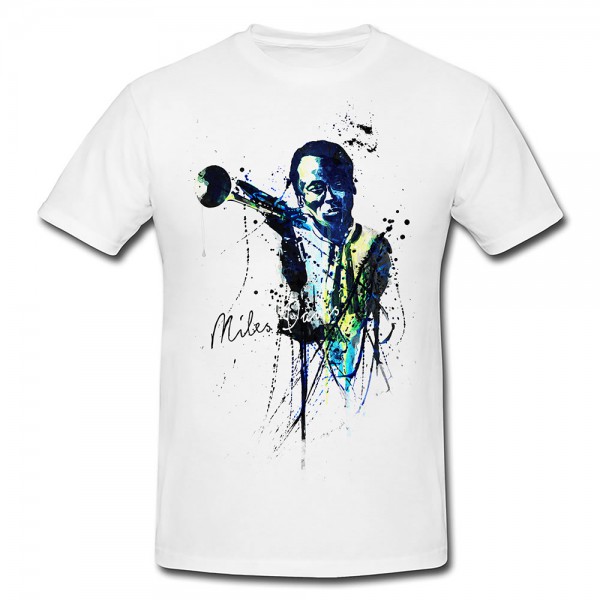 Miles Davis II Premium Herren und Damen T-Shirt Motiv aus Paul Sinus Aquarell
