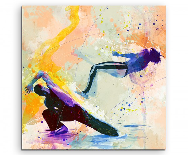 Capoeira I 60x60cm Aquarell Art Leinwandbild