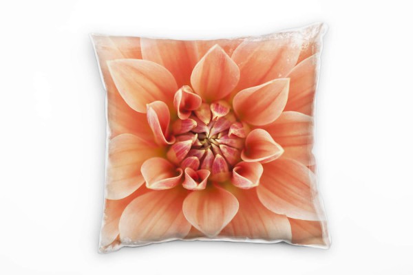 Macro, Blumen, Blütenblätter, orange Deko Kissen 40x40cm für Couch Sofa Lounge Zierkissen