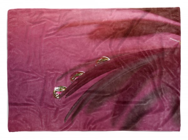 Handtuch Strandhandtuch Saunatuch Kuscheldecke mit Fotomotiv Wassertropfen Rote