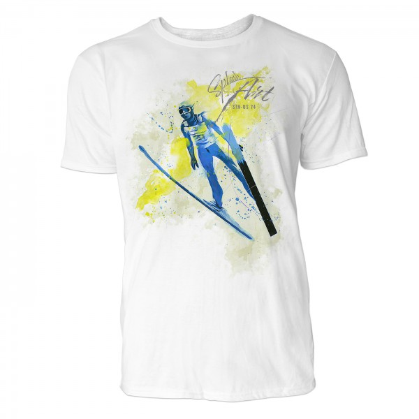 Skispringen Flug Sinus Art ® T-Shirt Crewneck Tee with Frontartwork