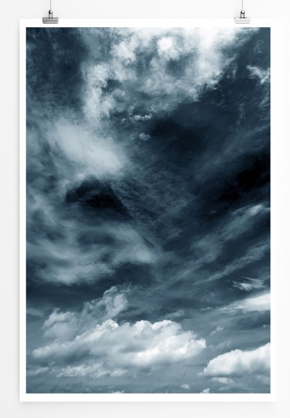 90x60cm Poster Dunkler Wolkenhimmel vor dem Sturm