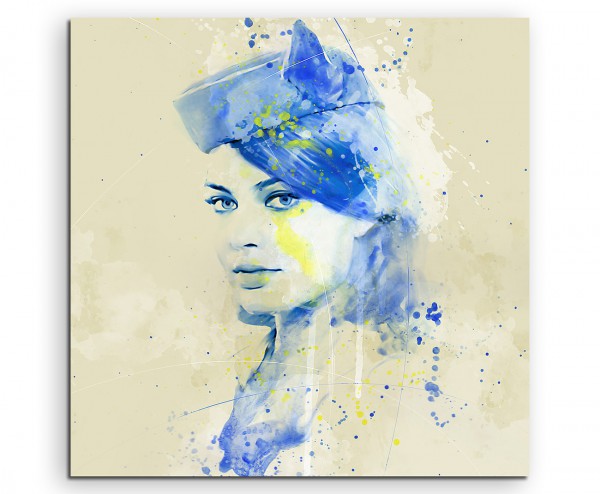 Margot Robbie IV Aqua 60x60cm Wandbild Aquarell Art