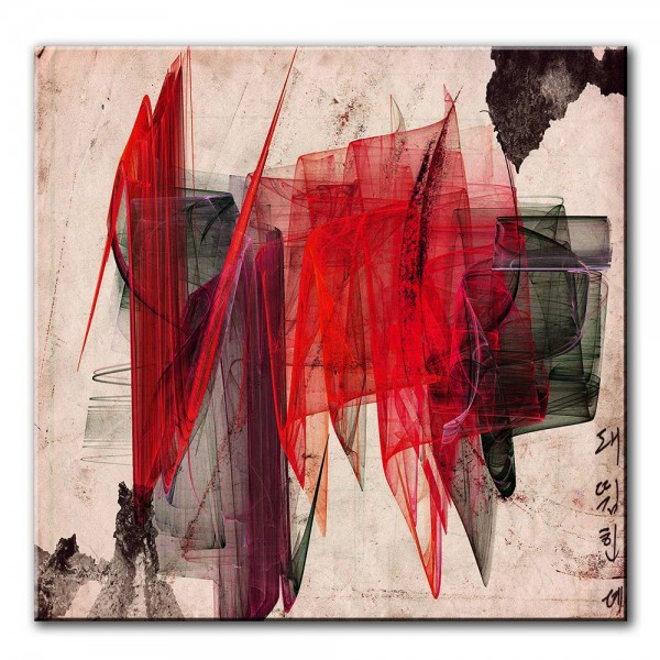 Rotes Tuch, abstrakt, 60x60cm