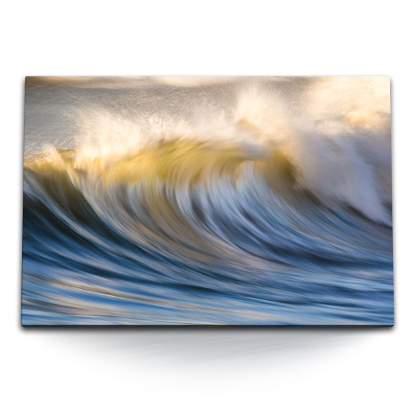 120x80cm Wandbild auf Leinwand Welle Meer Ozean Fotokunst Wasser