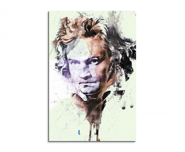 Ludwig van Beethoven 90x60cm Aquarell Art Leinwandbild