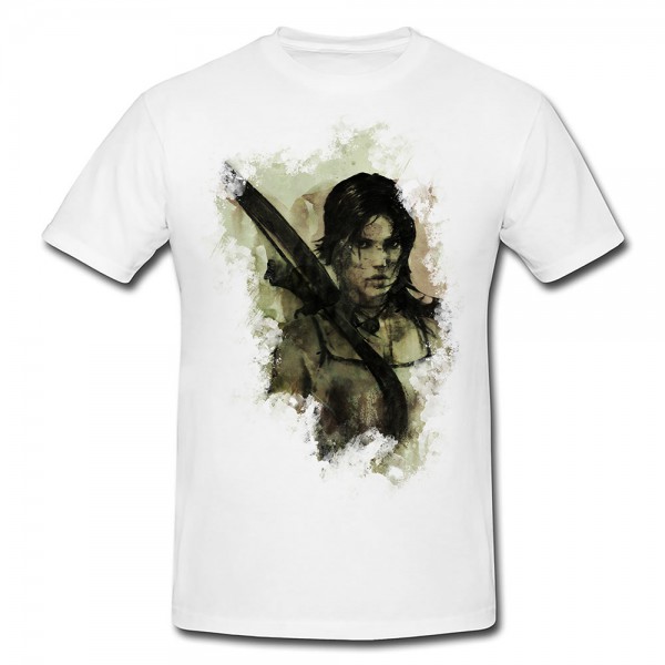 Bogenschuetze Tomb Raider III Premium Herren und Damen T-Shirt Motiv aus Paul Sinus Aquarell