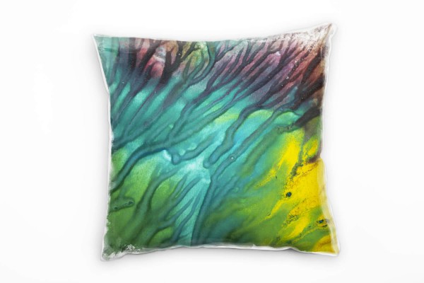 Abstrakt, gemalt, Wasserfarben, bunt Deko Kissen 40x40cm für Couch Sofa Lounge Zierkissen