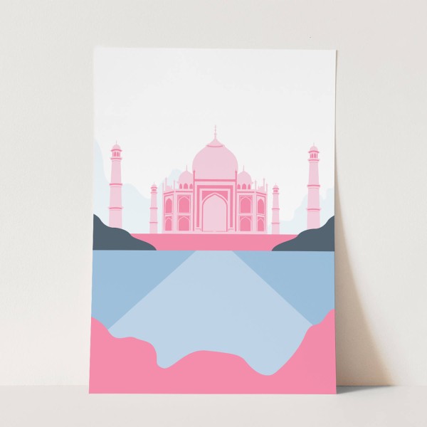 Taj Mahal Illustration Minimal Dekorativ Schön